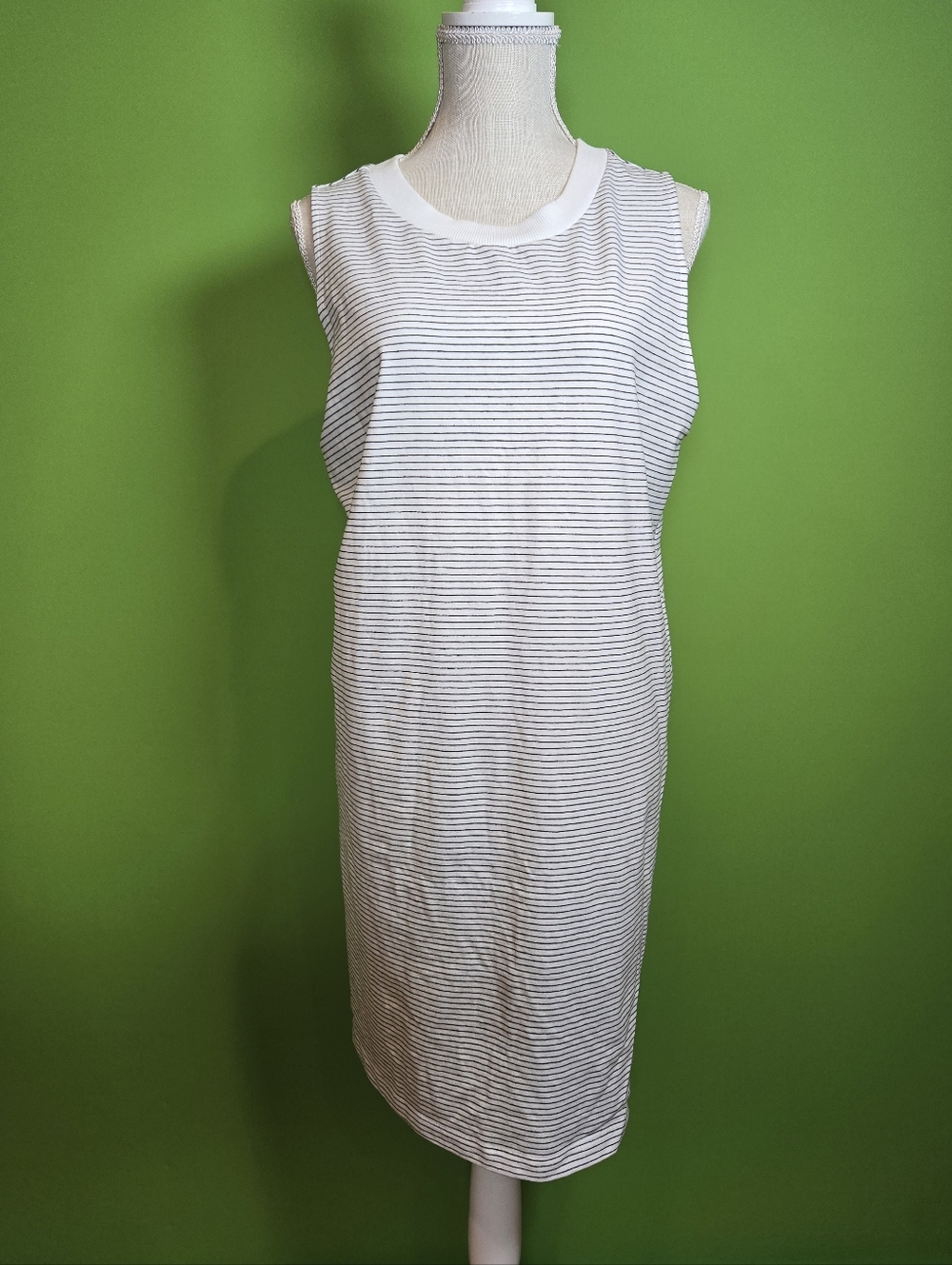 A New Day white black stripes sleeveless mini dress size XLarge